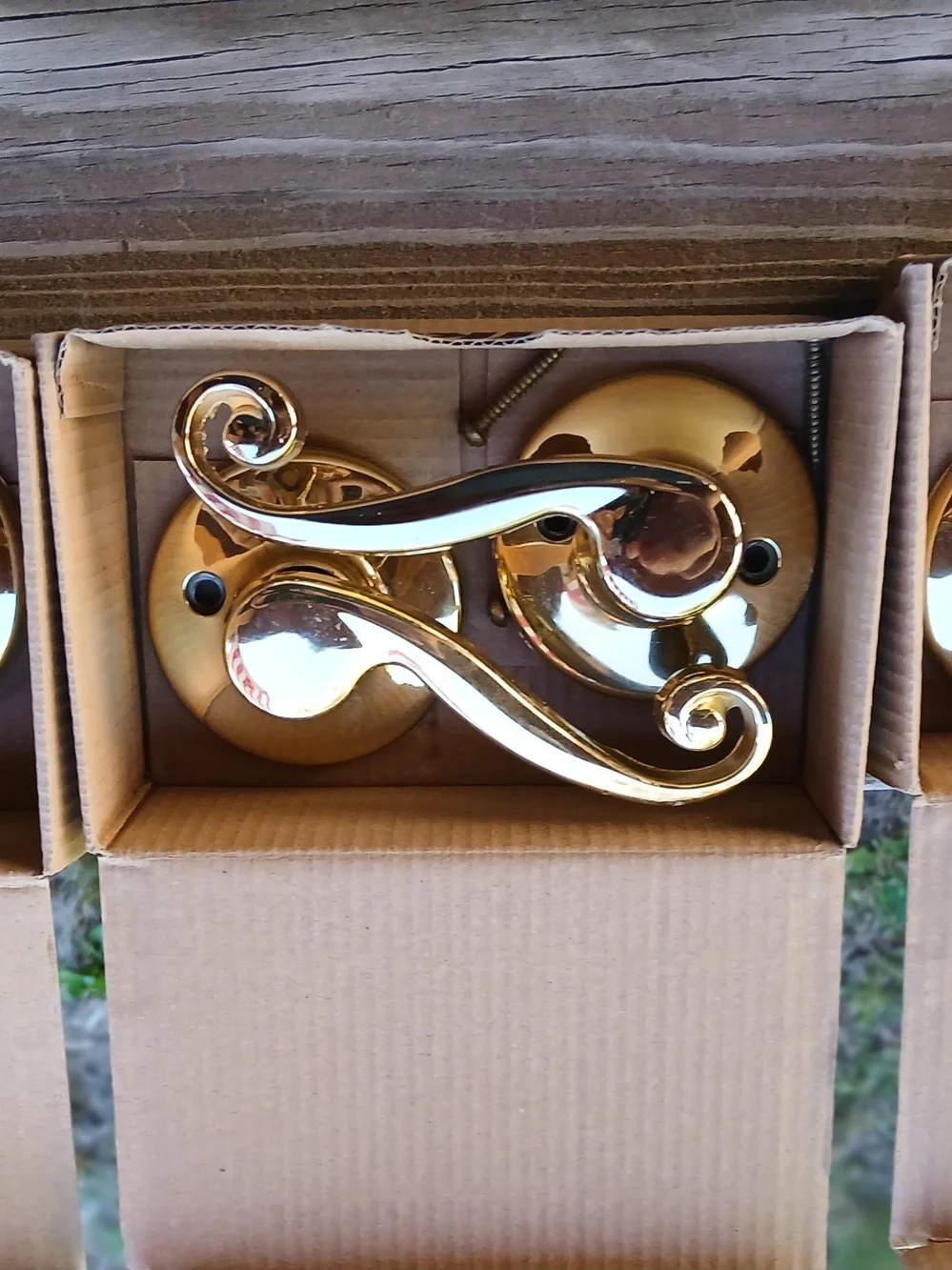 3-sets Of Brass plated Decorative Wall Hook Set - Polished Brass Home Wall Decor